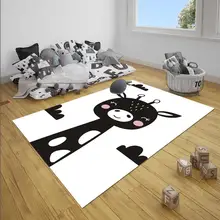 Черный белый Жираф животных нордек унисекс 3d печать нескользящие микрофибры Детские украшения для детской комнаты коврик