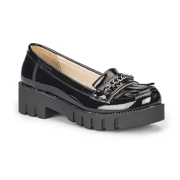 

FLO FONA-2 Black Girls Children Oxford Shoes PINKSTEP