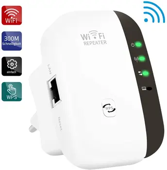 

Repetidor WiFi, 300Mbps Extensor WiFi, Amplificador WiFi 2.4GHz con Repetidor / Ap Modo y la función WPS, 1 Puerto Fast Ethernet