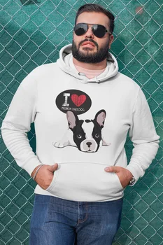 

Angemiel Wear Bulldog White Men 'S Hooded Sweatshirt