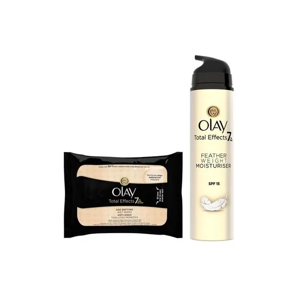 Women's Cosmetics Set Total Effects Textura Ultraligera Sp Olay(2 pcs