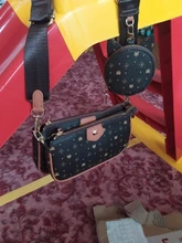 FOXER-Bolso cruzado 3 en 1 con monograma para mujer, bandolera con monedero extraíble de PVC, a la moda, 2020