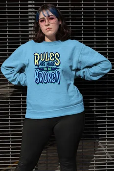 

Angemiel Wear Rules Are Made To Be Broken Blue Women Sweatshirts