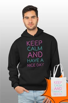 

Angemiel Wear Keep Calm Black Male Hooded Sweatshirt Bags Kombin