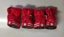 4 unids/set zapatos para perros de invierno de perro caliente botas de nieve zapatos de cuero de la PU para perros pequeños perros Chihuahua impermeable antideslizante cachorro para mascotas zapatos