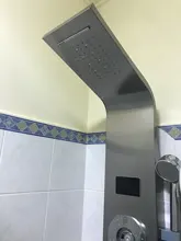 Bathroom Shower Faucet Column Temperature-Screen Black/brushed Mixer Tap Luxury 