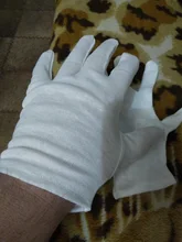 Guantes de trabajo de algodón blanco para hombre, manoplas para manos secas, guantes de SPA con película de manejo, guantes de inspección de ceremonia, guantes de tela, guantes de moneda