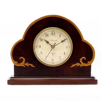 

Table clock for sideboard, bookshop, living room, dining room, office. Made of wood with marquetry, classic style. Color Walnut