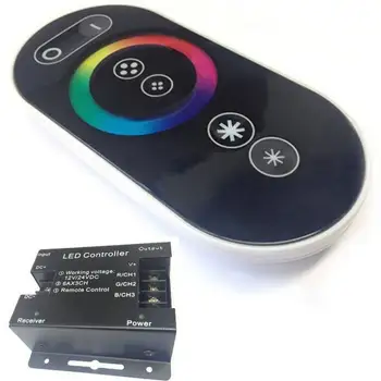 

Remote Control and controller for RGB LED Strip 12/24 DC-Remote Control with touch functions to change color and tone