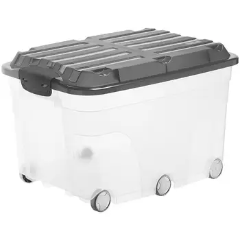 

Multi-purpose box with 6 wheels 60 liter blue color and TrasparenteROTHO21.24
