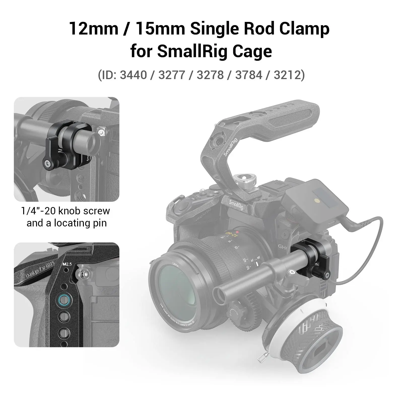 12mm/15mm Single Rod Clamp For Cage To Provide a Follow Focus Solution Compatib