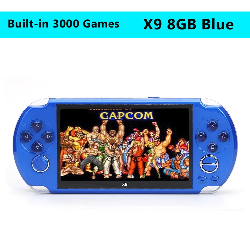 X9 8GB Blue X12 5,1 дюймов портативный игровой видео плеер 8G 16G светодиодный экран Встроенный 2500/3000 игр X9 X12PLUS Ретро консолей Поддержка TF карты - Цвет: X9 8GB Blue