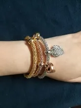 ZOSHI 3 unids/set búho de cristal pulseras de amuleto de corazón y brazaletes de aleación de oro elefante ancla colgantes pulseras de diamantes de imitación para las mujeres