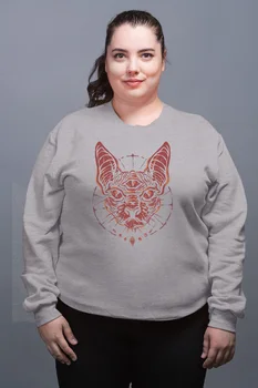 

Angemiel Wear Cosmic Pharaoh Cat Gray Female Sweatshirt