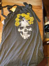 Vestido de verano Punk de manga corta suelto, calavera, abertura lateral