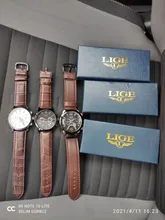 LIGE-reloj analógico con correa de cuero para hombre, nuevo accesorio de pulsera de cuarzo resistente al agua con cronógrafo, complemento Masculino deportivo de marca de lujo con fecha automática, 2021