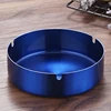 Round Stainless Steel Cigarette Ashtray Portable Tabletop Silver Metal Ash Tray for Smoker 5