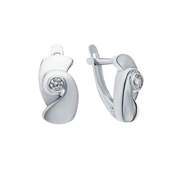 

Silver earrings with cubic zirconia sunlight sample 925 test