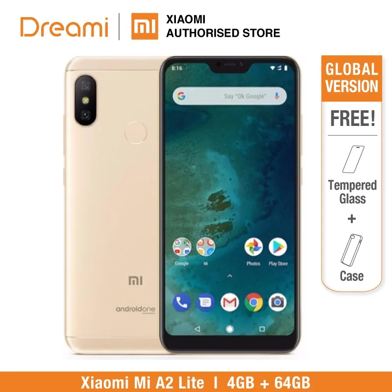Global Version Xiaomi Mi A2 Lite 64GB ROM 4GB RAM(Black Color only) Official Rom