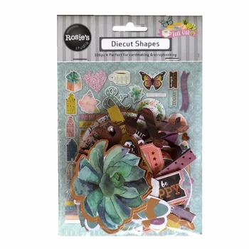 

CRZCrafter Paper Diecut Shapes Ephemera Printed Foil Designs Embellishments 106pcs DIY Crafts Scrapbooking Cardmaking Journaling