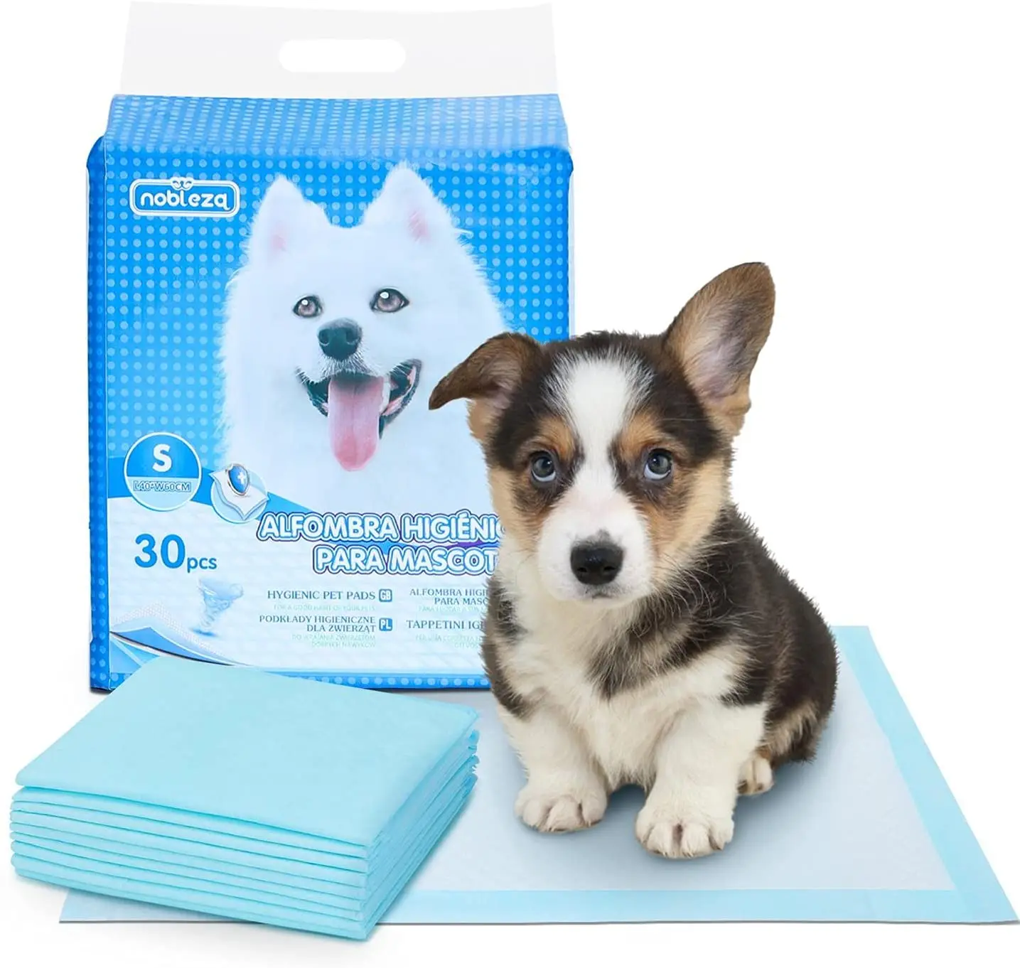 Noble – tapis de dressage pour chien, emballage hygiénique, ultra-absorbant,  30 unités