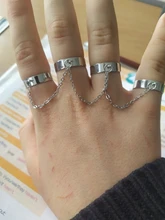 Anillos abiertos de dedo múltiple para mujer, cadena de eslabones estilo Punk, fiesta, concierto, ceremonia, regalo de joyería, venta al por mayor, 2020