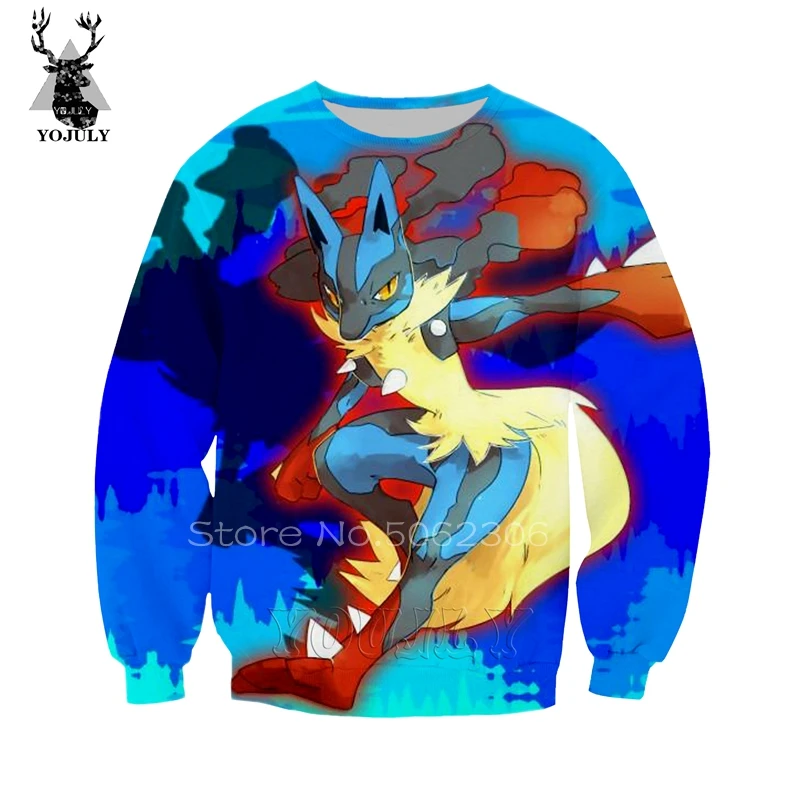 Lucario Толстовка странные вещи для мужчин Покемон off white Толстовка Осень шелковые худи 3D lil peep Harajuku Хип Хоп Уличная одежда w08