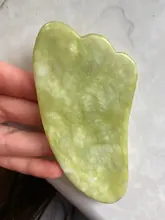 Gua Sha-Rodillo de Jade masajeador Facial 100% verdadera piedra Natural, rascador Gouache, herramientas de masaje para el cuidado de la piel