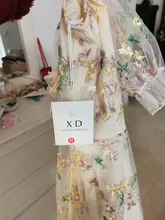 Mini Dress Puff-Sleeve Lace Print Chiffon French Korean-Style Sexy Vintage Women Floral