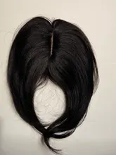 Halo Lady-Clip de belleza para mujer, cabello humano con explosión de flequillo, pieza central, pelo lacio brasileño no Remy para la pérdida de cabello