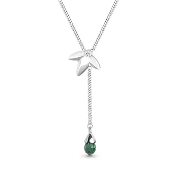 

Aquamarine necklace with cubic zirconia, 925 sterling silver