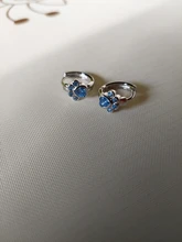 Pendiente de tuerca de Plata de Ley 925 para mujer y niña, aretes de diseño de garra de gato de circón azul, joyería para oreja 2020