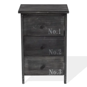 

Rebecca Mobili Bedside table Chest of drawers 3 Drawers Wood Grey 54x35x27