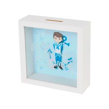 

Lot 10's money-box Wood Communion Boy-Details and gifts for weddings, christening suits, communions, birthday & holiday Orginal
