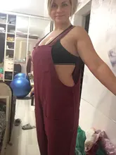 2019 nuevo jersey de mujer mono tirantes mono holgado Oversize señoras Pantalones de bolsillos de mono tanque pantalones de talla grande S-5XL