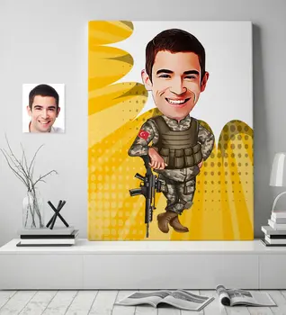 

Personalized Soldier Cartoon Canvas Table (70x100 cm.) 2