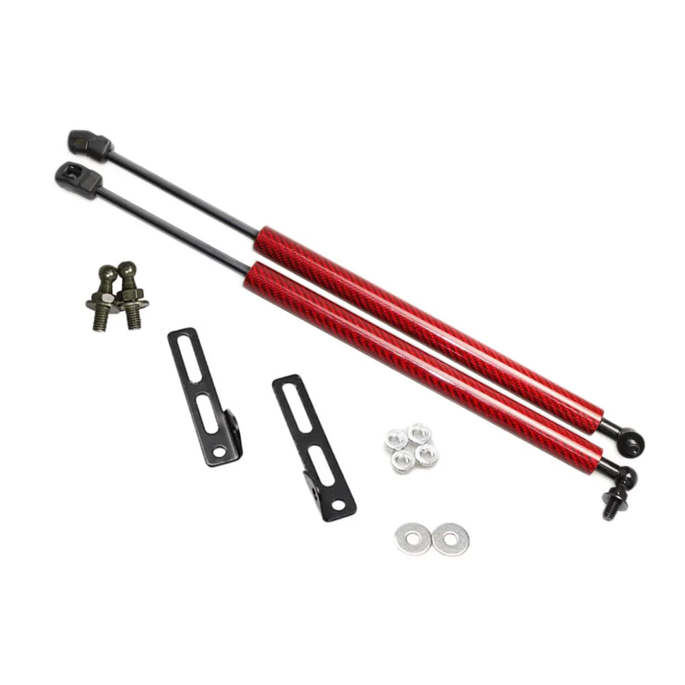 Передний капот газовые стойки подъемная поддержка для Nissan X-TRAIL T32 XTRAIL- Амортизатор углеродное волокно черный - Цвет: Красный