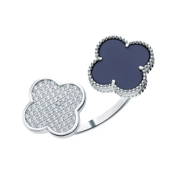 

Silver ring with ceramics and cubic zirconium sunlight