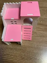 Hamster Hideout Pet-Cage Guinea-Pig Wooden Small Cute for Climbing-Toy Double-Layer