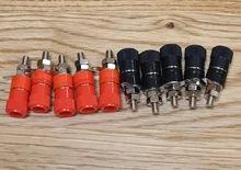 Socket-Connector Banana-Plugs Binding-Post 4mm Nickel-Plated Black Red 10pcs Nut DIY
