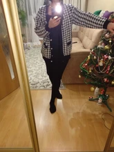 FSDA-suéter de manga larga con cuello de pico para mujer, cárdigan negro con botones y pata de gallo, de punto, holgado, de gran tamaño, informal, otoño e invierno, 2020