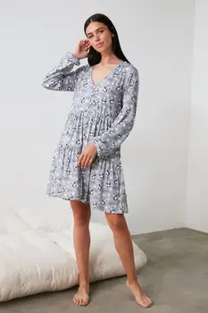 

Trendyol Panda Printed Knitted Nightgown THMAW21GC0022