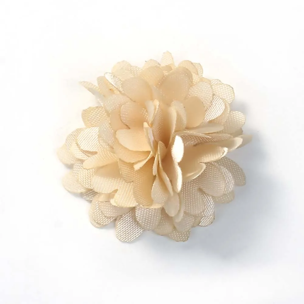 

(Cloth Flower Series) Beige Chrysanthemum Shape Cloth Decoration Patch-1 Group of 5