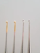4 unids/lote aguja con gancho de ganchillo, Micro gancho para hacer trenzar rastas, herramientas para el cabello, 0,5 Mm, 0,6 Mm, 0,7 Mm, 0,8 Mm, mango liso