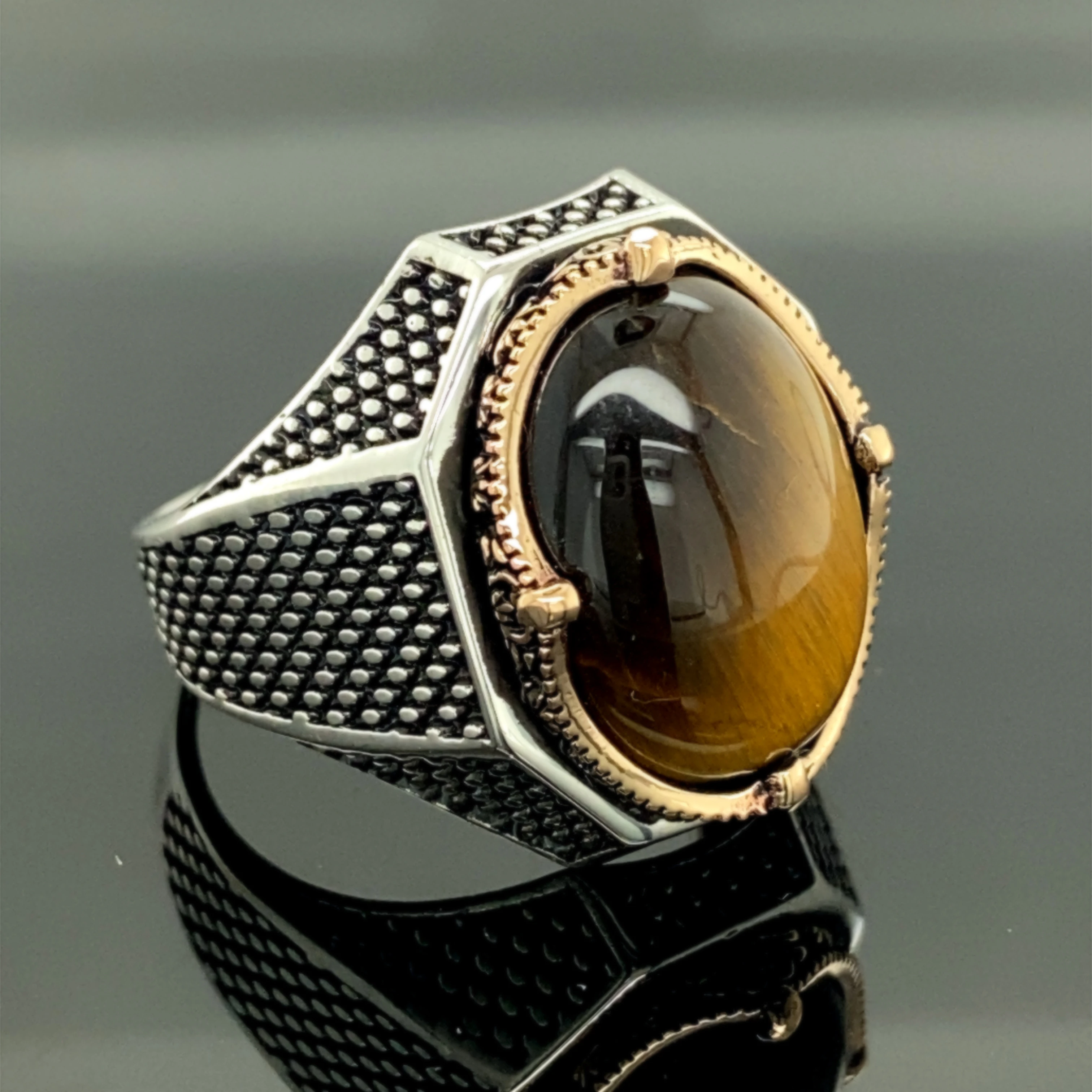 Anillo hecho a mano para hombre, anillo de de tigre, de ojo de tigre, anillo otomano para regalo para él, anillo de Plata de Ley 925k, Padre|Anillos| - AliExpress