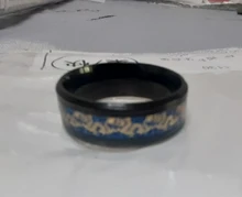 De acero de titanio anillos de dragón negro y hombre en azul regalos de boda banda de tamaño 6-12