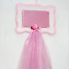 Дверной орнамент детский розовый из массива дерева