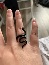 Anillos De Serpiente de Metal para mujer y hombre, anillo de dedo de diseño ajustable Punk abierto, Color negro y plateado, para regalo de joyas de fiesta