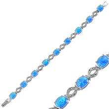 Серебряный 925 пробы браслет с опалом и цирконием