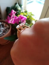 Charm-Anillo de piedra de cristal cuadrado para mujer, sortija de oro de circonia grande redonda delicada para mujer, sortija de compromiso de lujo para boda